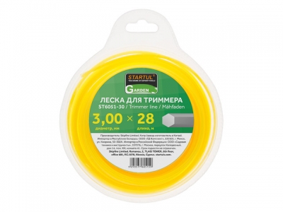 Леска ф 3.0 мм х 28 м шестигр. сеч. STARTUL GARDEN