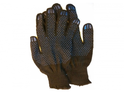 Перчатки х/б с ПВХ "Точка", 10класс ,черные (мин. риски) (Континент-Сити)