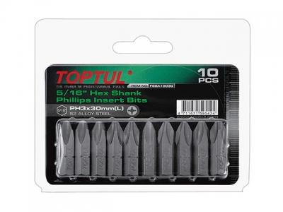 Насадка крестообразная PH3 30мм 5/16 10шт блистер TOPTUL (FSBA1003G)