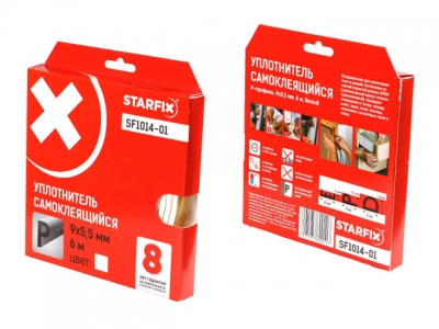 Уплотнитель "P" белый  9х5,5мм 6м STARFIX (SF1014-01)