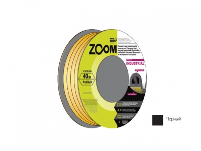Уплотнитель гаражный "D" 14ммх12мм черный 40м ZOOM INDUSTRIAL