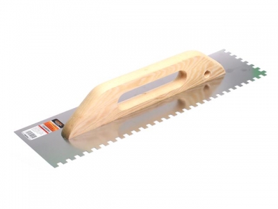 Гладилка швейц.нерж.с дер.ручкой 126х480мм зуб 10x10мм STARTUL MASTER (ST1056-10) (для нанесения клея плиточного, клея для блоков)