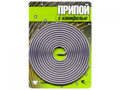 Припой ПОС 61 трубка, спираль ф1,5мм, с канифолью (длина 1м) (Векта)