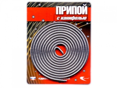 Припой ПОС 61 трубка, спираль ф2мм, с канифолью (длина 1м) (Векта)