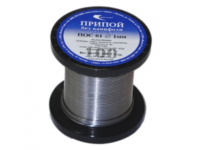 Припой ПОС 61 проволока, катушка ф1мм (100г) (Векта)