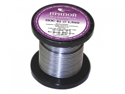 Припой ПОС 61 проволока, катушка ф1,5мм (100г) (Векта)