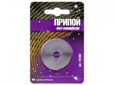 Припой ПОС 61 проволока, спираль ф1,5мм в блистере (Векта)