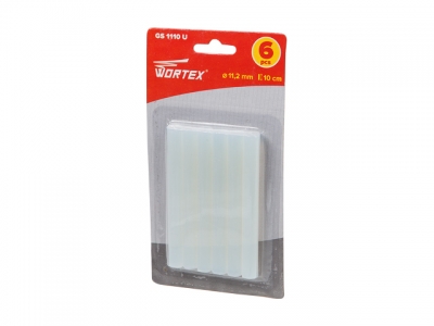 Клеевые стержни WORTEX (универс., 11.2х100 мм, 6 шт в блистере) (PVC универсальный, 11,2х100 мм, 6 шт)