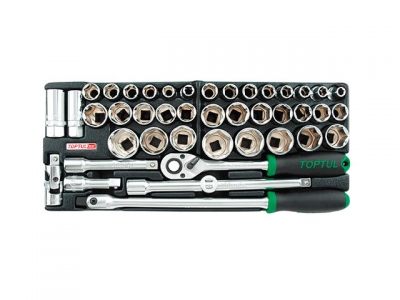 Набор головок торцевых 1/2" 43предм. 6гр. с трещоткой TOPTUL (GCAT4301)