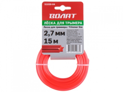 Леска ф 2.7 мм х 15 м "звездочка" ВОЛАТ