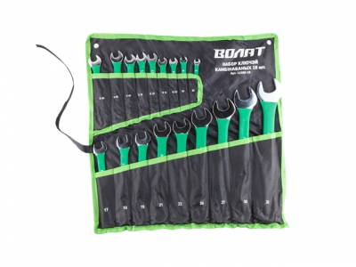 Набор ключей комбинир. 8-32мм 18шт в прорезиненной оплетке ВОЛАТ (на полотне)