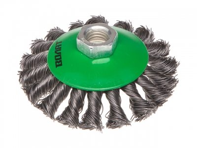 Щетка дисковая косич.100мм/M14 ВОЛАТ (для УШМ шлифмашины болгарки М14 тарелка торцевая крацовка)