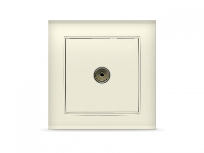 Розетка 1-ая телевизионная (скрытая) слоновая кость, Бриллиант, UNIVersal