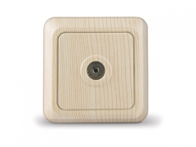 Розетка 1-ая телевизионная (открытая) сосна, Олимп, UNIVersal