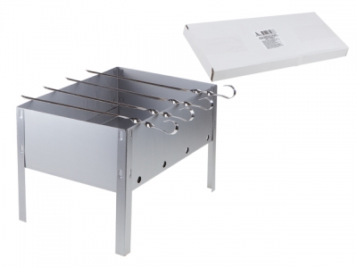 Мангал со складным дном с шампурами в г/кор.(335х230х230, дно 2шт., 4 шамп.угл.), PERFECTO LINEA (размер 335х230х230, дно 2шт. 335х115мм, 4 шамп. угл.