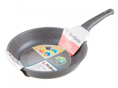 Сковорода литая ф 26х6.0 см, алюм., антиприг. покр., для индукц. плит, серия Grey, PERFECTO LINEA