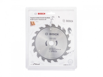 Диск пильный 160х20 мм 18 зуб. по дереву ECO WOOD BOSCH (твердоспл. зуб)
