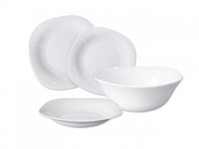 Тарелка глубокая стеклокерамическая, 225 мм, квадратная, серия QUADRO (Квадро), DIVA LA OPALA (Quadra Collection)