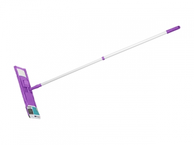 Швабра для пола с насадкой из микрофибры, фиолетовая, PERFECTO LINEA (Телескопическая рукоятка 67-120 см.)