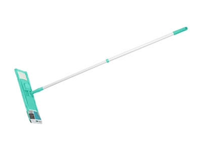 Швабра для пола с насадкой из микрофибры, бирюзовая, PERFECTO LINEA (Телескопическая рукоятка 67-120 см)