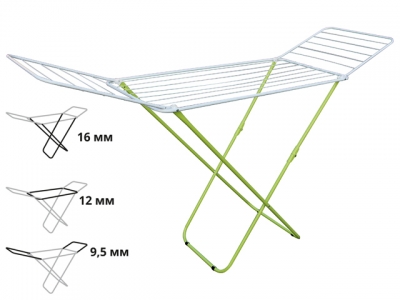 Сушилка для белья напольная, 18м, серия Bona, бело-зеленая, PERFECTO LINEA (Сушильное полотно - 18 метров, размер 180х50х90. Максимальная нагрузка бел