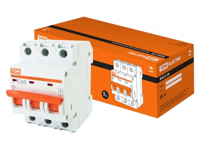 Автоматич. выключатель ВА47-29 3Р 40А 4,5кА х-ка С TDM