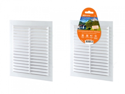 Решетка вентиляционная неразъемная с москитной сеткой, бел. 170х250 TDM