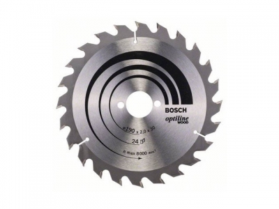 Диск пильный 190х30 мм 24 зуб. по дереву OPTILINE WOOD BOSCH (твердоспл. зуб)