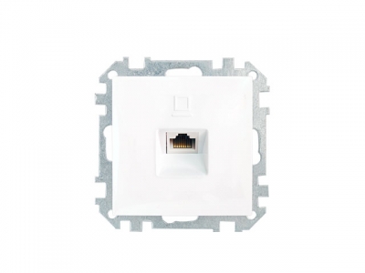 Розетка 1-ая компьютерная (скрытая) белая, Стиль, Bylectrica
