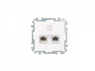 Розетка 2-ая компьютерная (скрытая) белая, Стиль, Bylectrica