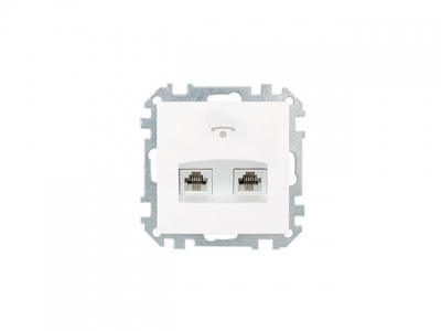 Розетка 2-ая телефонная (скрытая) белая, Стиль, Bylectrica