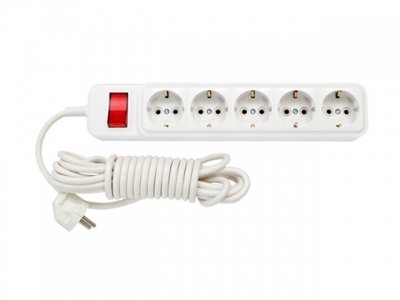 Удлинитель бытовой 5м (5 роз., 2.5кВт, с/з, ПВС 3х0,75) Bylectrica