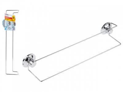 Держатель для полотенца настенный на вакуумных присосках, хром. сталь, FIX LOCK, PERFECTO LINEA (500x90x100 мм)