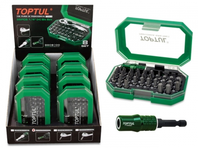 Набор бит 1/4" с магнитным держателем (8 сетов) TOPTUL (GACW3502S)