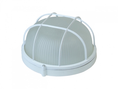 Светильник НБП круг/белый/решетка 100Вт, IP54 (03-100-002) Юпитер (1хЕ27, банник) (ЮПИТЕР)