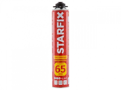 Пена монтажная профессиональная всесезонная STARFIX Foam Pro 65 (850мл) (Выход пены до 65 литров)