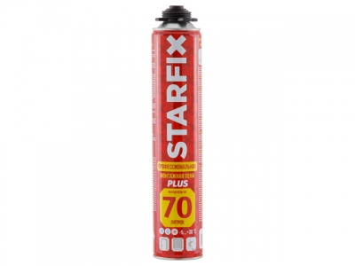 Пена монтажная профессиональная всесезонная STARFIX Foam Pro Plus 70 (890мл) (Выход пены до 70 литров)