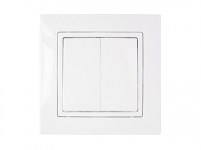 Выключатель 2 клав. (cкрытый, 10А) белый, Уют, Bylectrica