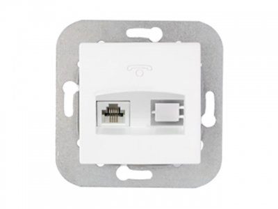 Розетка 1-ая телефонная (скрытая) белая, Уют, Bylectrica (Розетка  ТР4-057 Гарантийный срок:24 месяца)