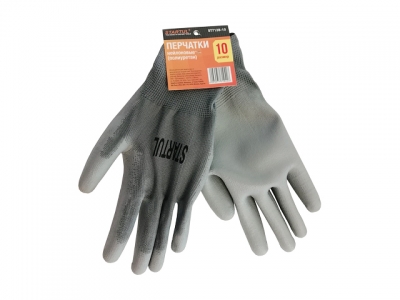 Перчатки нейлон, полиуретан. покрытие, 10 р-р, серые STARTUL