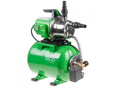 Станция водоснабжения автоматическая ECO GFI-1203 (1200 Вт, 3600 л/ч, 48 м, 4,8 бар макс, корпус бака сталь, корпус насоса нерж. сталь,, бак 24л.)