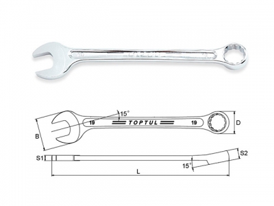 Ключ комбинированный 23мм 15° TOPTUL (AAEX2323)