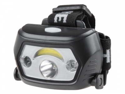 Фонарь налобный светодиодный аккум. 1Вт+1Вт ЮПИТЕР (ИК-сенсор, USB-кабель)